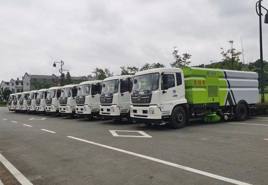 程力专汽国六东风天锦洗扫车批量发车